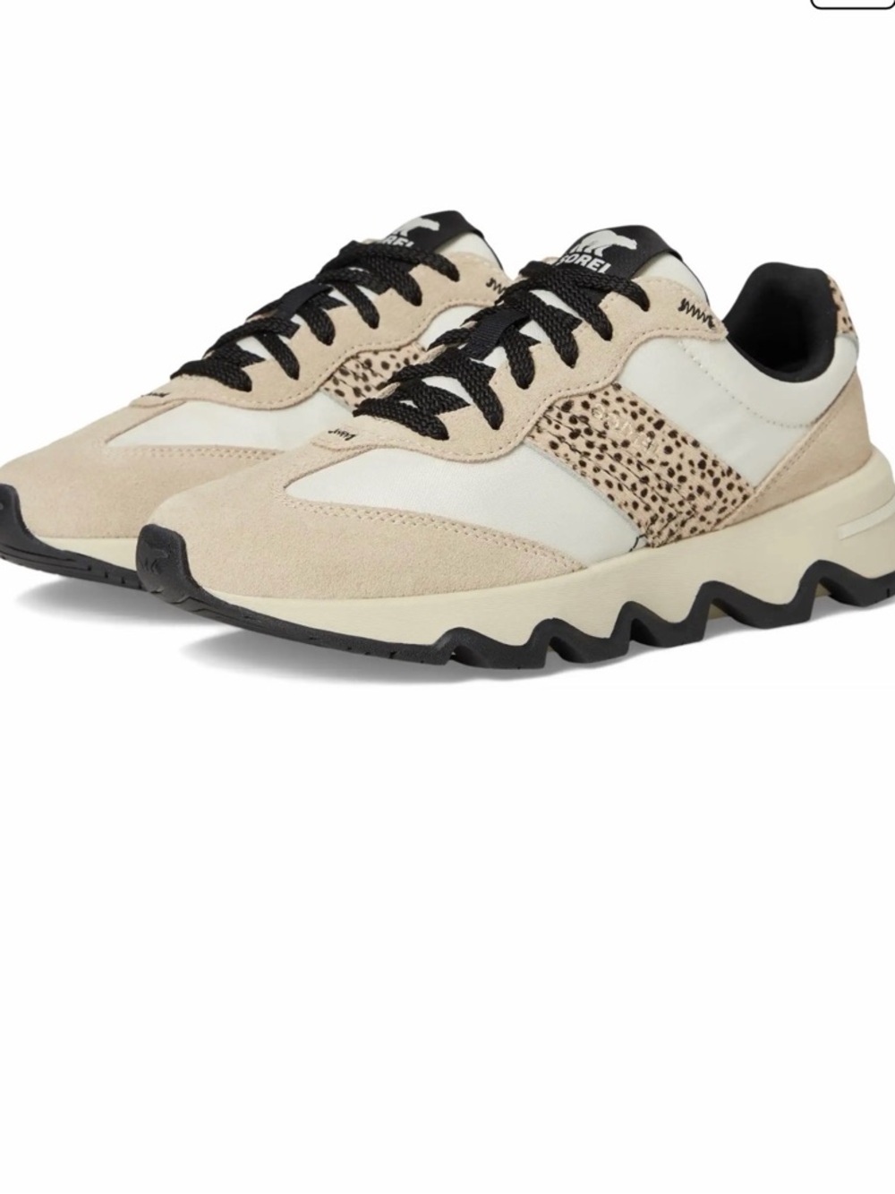 Sorel Beige and Black Low-Top Sneakers with Speckled Side Panel “Kinetic Ember”
